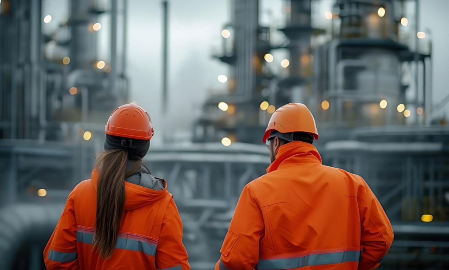 Offshore-Förderplattform bei der Arbeit